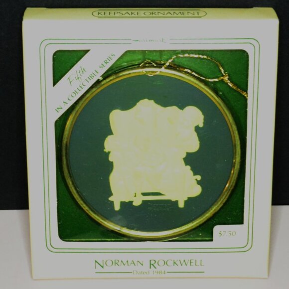 Norman Rockwell Cameo Ornaments Set Of 5 Holiday Decor Christmas Tree - Picture 6 of 11